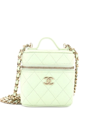 CHANEL Pre-Owned Handle with Care Vanity Case with Chain Quilted Caviar crossbody bag - Green