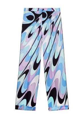 PUCCI onde-print silk-twill trousers - Blue