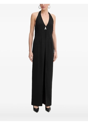 Patrizia Pepe halter neck insect-detail maxi dress - Black