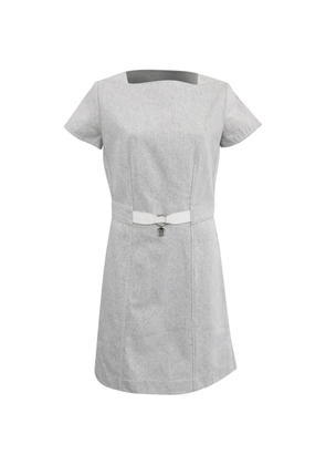 Hermès Pre-Owned A-line denim mini dress - White