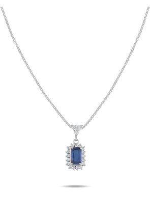 LB Exclusive diamond sapphire pendant necklace - Silver