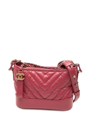 CHANEL Pre-Owned 2018-2019 Small Chevron Aged Calfskin Gabrielle crossbody bag - Pink