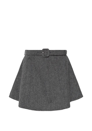 Self-Portrait belted A-line mini skirt - Grey