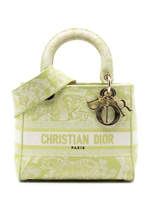 Christian Dior Pre-Owned 2021 Medium Embroidered Canvas Toile de Jouy Lady D Lite satchel - Green