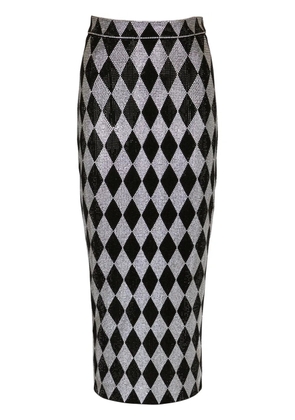 Balmain rhinestone-embellished midi skirt - Black