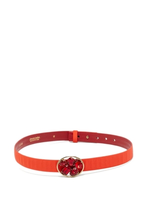 Oscar de la Renta Pre-Owned crystal embellished round waist belt - Red