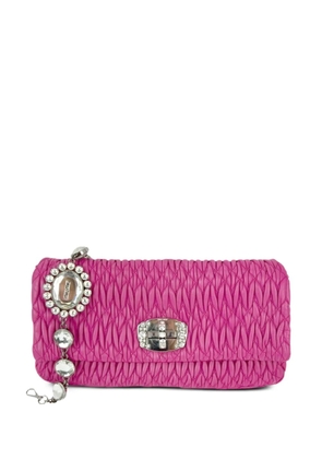 Miu Miu Pre-Owned crystal shoulder clutch bag - Pink