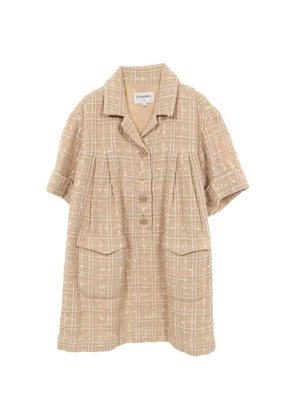 CHANEL Pre-Owned 1986-1988 tweed midi dress - Neutrals