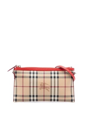 Burberry Pre-Owned 2000-2017 Haymarket Check Coated Canvas Peyton crossbody bag - Brown