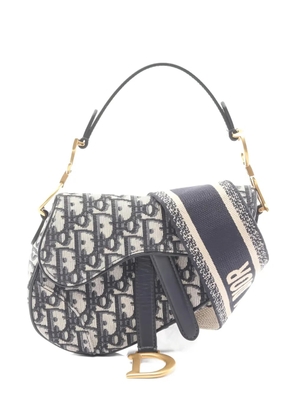 Christian Dior Pre-Owned 2010s mini Saddle jacquard shoulder bag - Blue