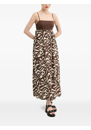 Abercrombie & Fitch floral-pattern sleeveless midi dress - Brown