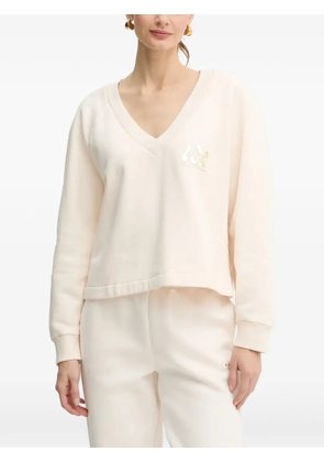 Armani Exchange V-neck logo-plaque sweatshirt - Neutrals