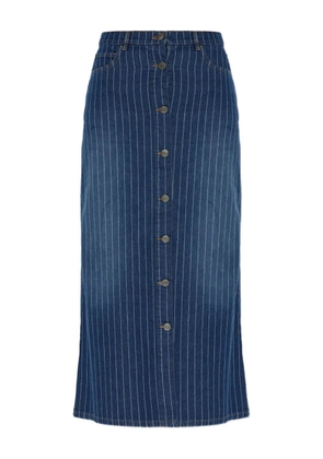 MUNTHE Livono pinstripe button-up skirt - Blue