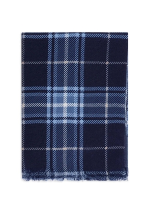 BOMPARD tartan fringed scarf - Blue