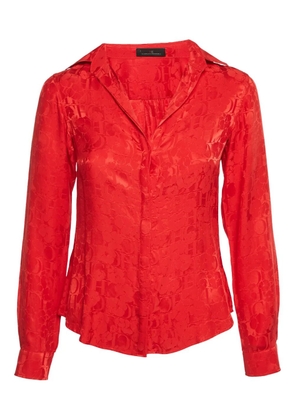 Carolina Herrera Vintage pre-owned satin-jacquard shirt - Red