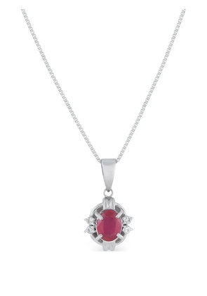 LB Exclusive diamond ruby pendant necklace - Silver