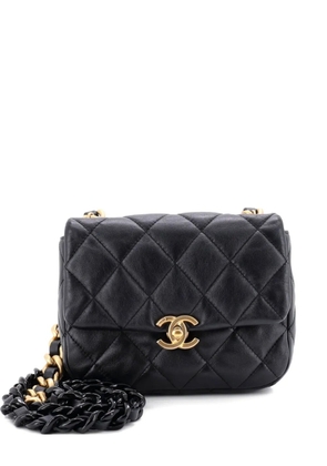 CHANEL Pre-Owned Lacquered Metal CC Flap Bag Quilted Lambskin Mini crossbody bag - Black