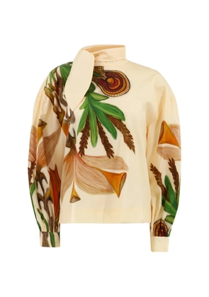 Ulla Johnson floral-print tie blouse - Neutrals