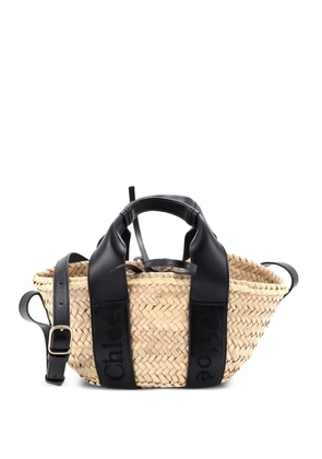 Chloé Pre-Owned Sense Basket Tote Raffia with Leather Medium shoulder bag - Neutrals