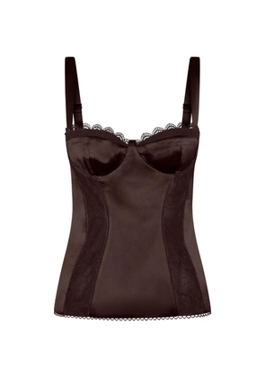 Nicholas Dara lace-detail top - Brown