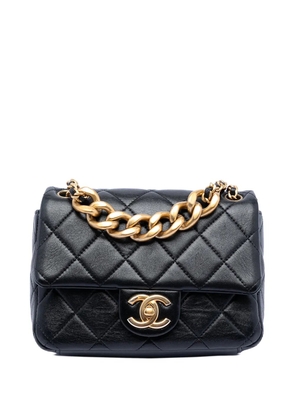 CHANEL Pre-Owned 2021-2025 Mini CC Quilted Calfskin Multi Chain Single Flap crossbody bag - Black