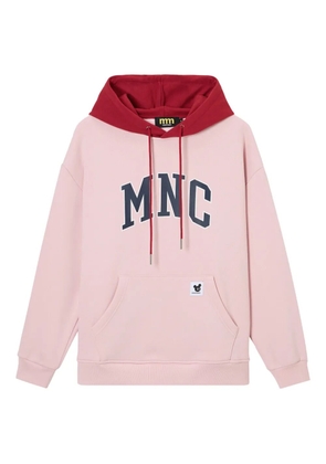 Mini Cream printed drawstring hoodie - Pink