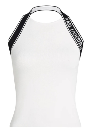Karl Lagerfeld logo-jacquard top - White