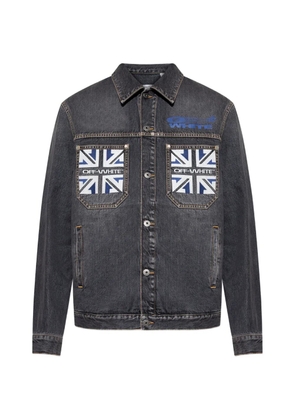 Off-White flag-patch cotton jacket - Grey
