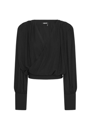 ROTATE BIRGER CHRISTENSEN long sleeve V-neck blouse - Black