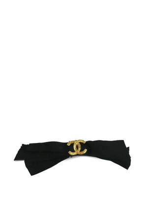 CHANEL Pre-Owned 1990-2000s logo-plaque hair clip - Black