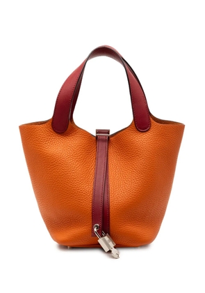 Hermès Pre-Owned 2016 Bicolor Clemence and Swift Picotin Lock 18 handbag - Red