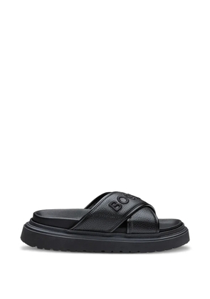 BOGNER logo-embroidered sandals - Black