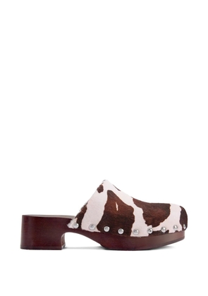 Simon Miller Rio cow-print wood clog mules - White