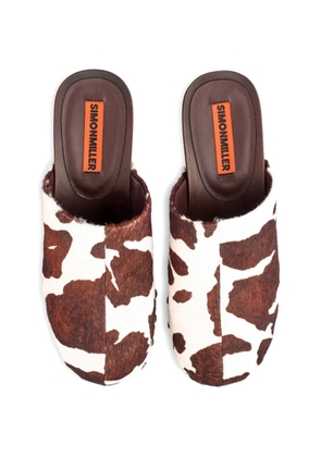 Simon Miller Rio cow-print wood clog mules - White