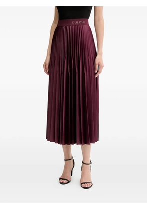 OUI pleated midi skirt - Red