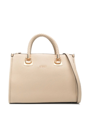 LIU JO medium braided-handles tote bag - Neutrals