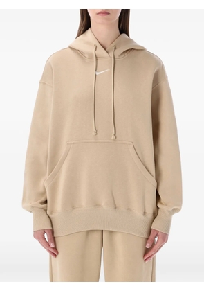 Nike logo-embroidery hoodie - Neutrals