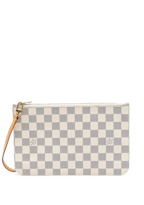Louis Vuitton Pre-Owned 2017 Damier Azur Neverfull Pochette pouch - White