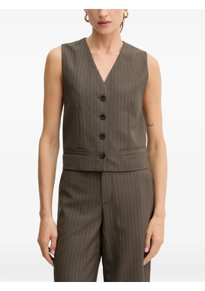 Miss Sixty button pinstripe sleeveless tank top - Brown