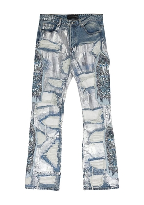 Who Decides War patchwork distressed jeans - Blue