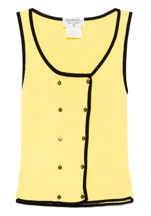 CHANEL Pre-Owned 1995 ribbed-knit top - Yellow