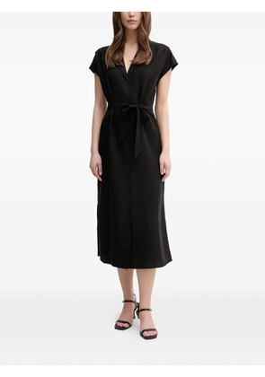 Mos Mosh button belted midi dress - Black