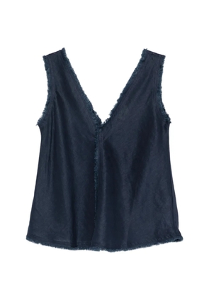 P.A.R.O.S.H. frayed V-neck blouse - Blue