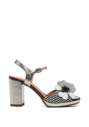 Chie Mihara flower polka-dot sandals - Black