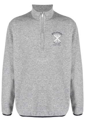 Brunello Cucinelli embroidered roll-neck sweatshirt - Grey