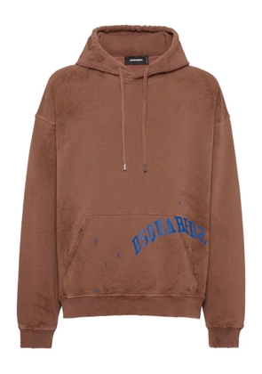 DSQUARED2 Dirty Dyed Loose-Fit hoodie - Brown