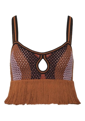 Johanna Ortiz ruffled crop top - Brown