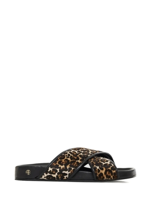 ANINE BING Emi leopard-print sandals - Brown