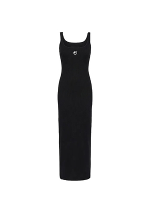 Marine Serre logo ribbed jersey dress - Black