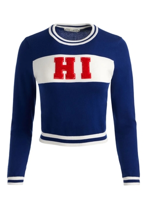 alice + olivia Carolann appliqué-lettering sweater - Blue